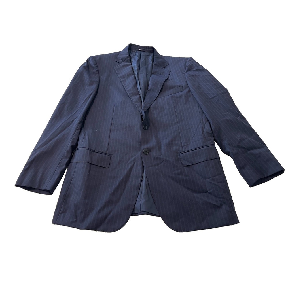 Ermenegildo Zegna Jacket Blue Stripe Wool Blazer 42R Made Italy